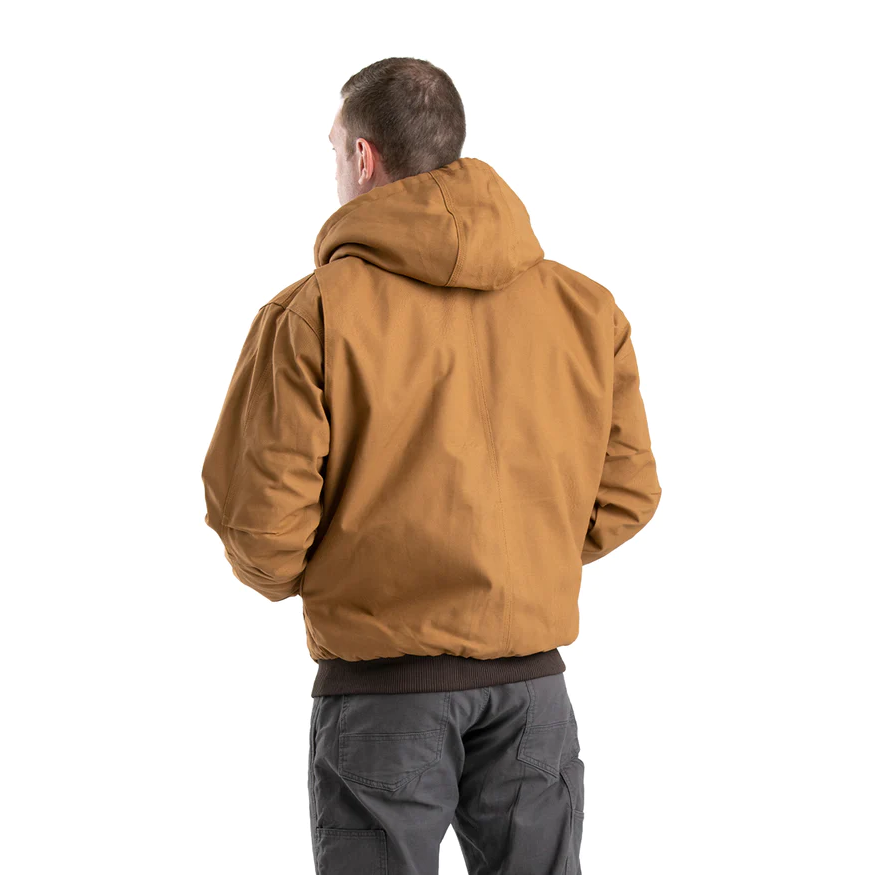 Berne Heritage Duck Hooded Active Work Jacket - Brown Duck