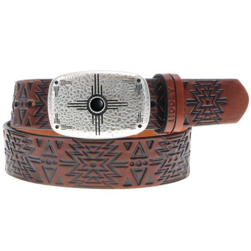 Hooey Women's Dakota Belt - Brown/Black w/Aztec