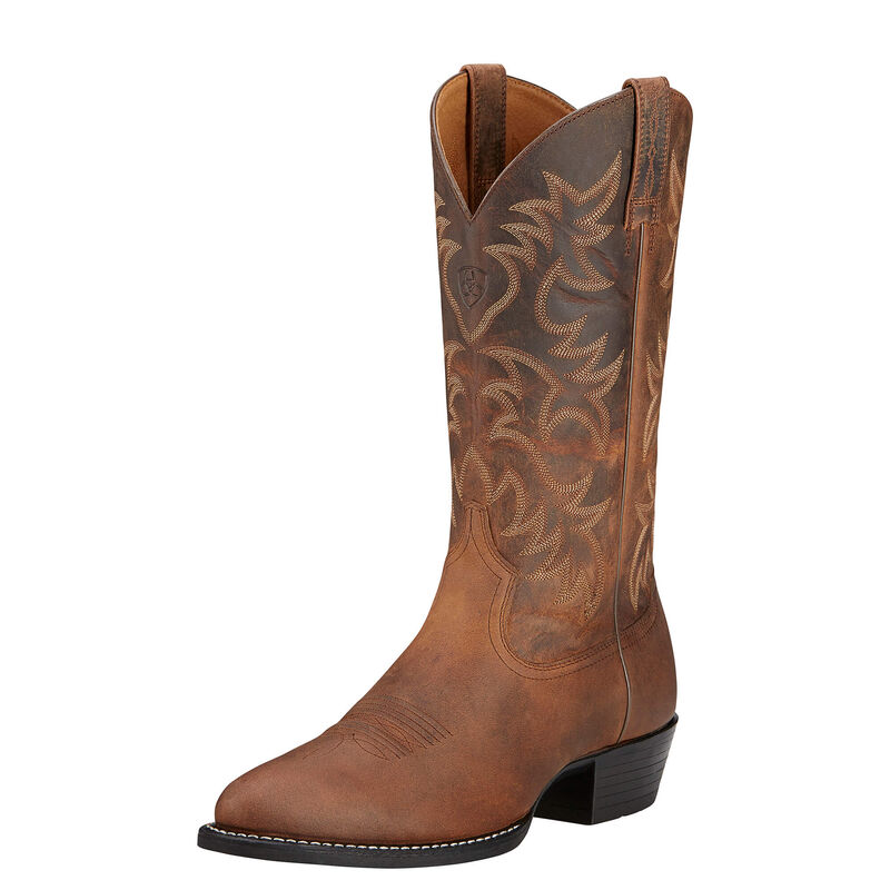 Ariat Men's Heritage Round Toe Western Boots - Distressed Brown