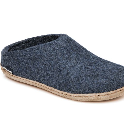 Glerups Slip-On Leather Sole Shoes - Denim