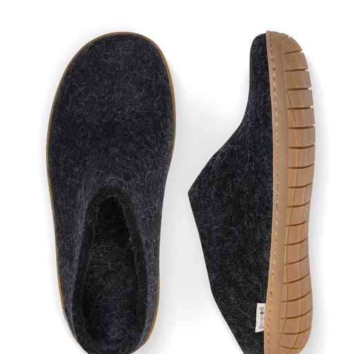 Glerups Slip On Rubber Sole Shoes - Charcoal