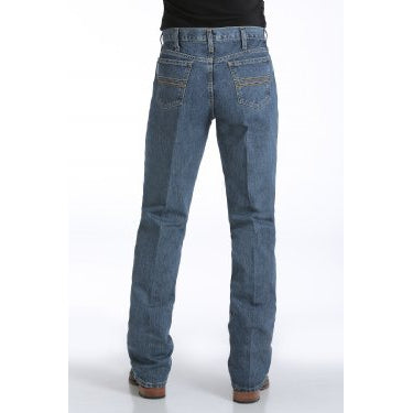 Cinch Men's Silver Label Slim Straight Jean - Medium Stonewash