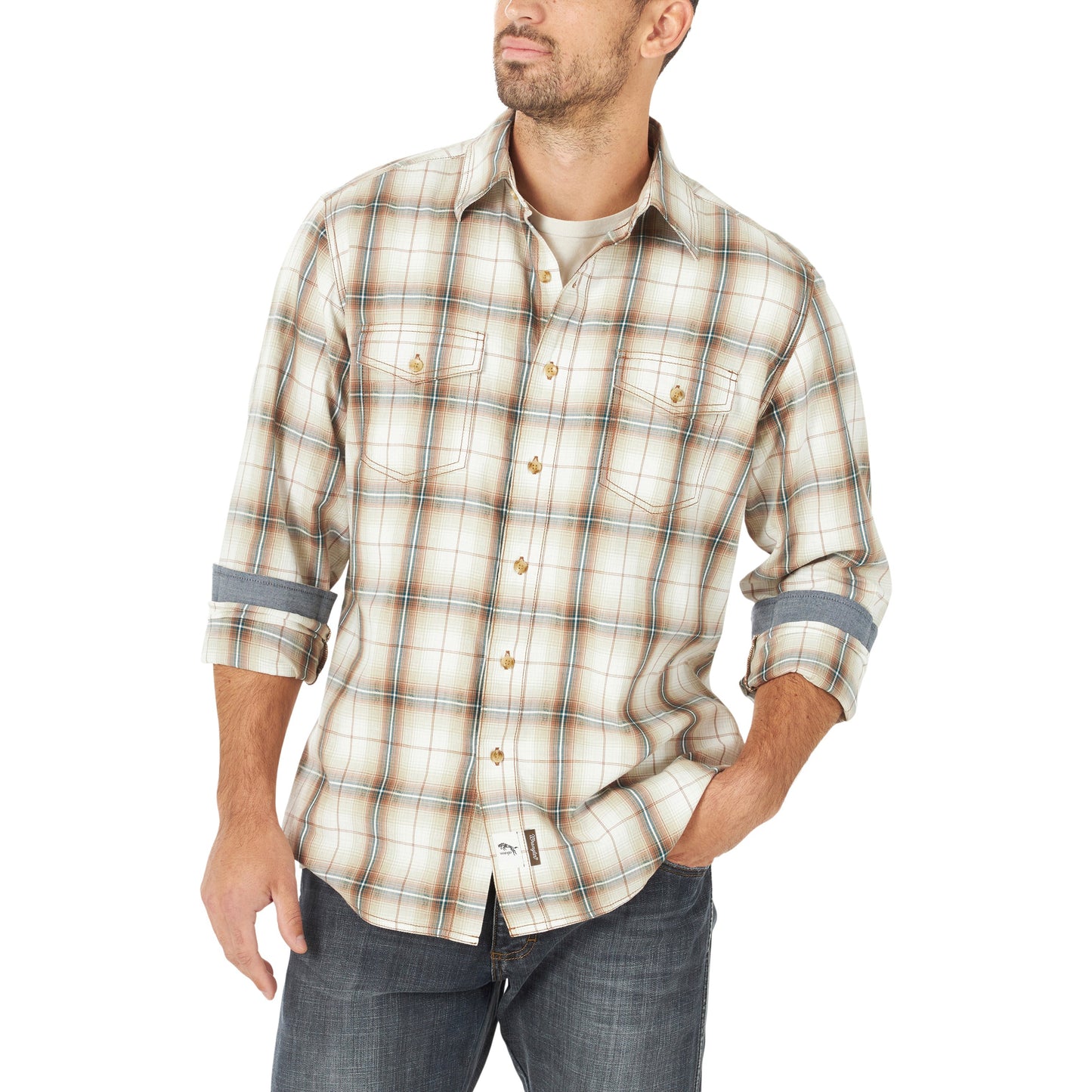 Wrangler Men's Western Retro Premium LS Button Shirt
