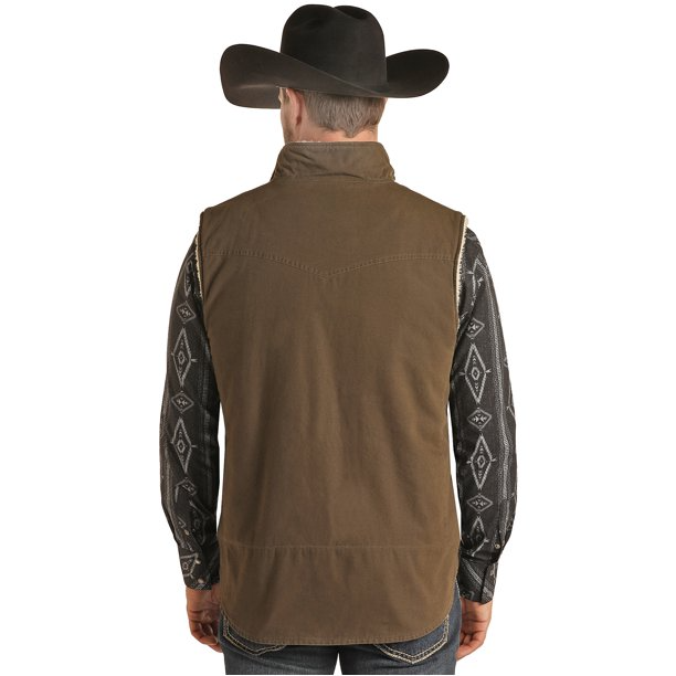 Powder River Mens Brushed Cotton Canvas Vest