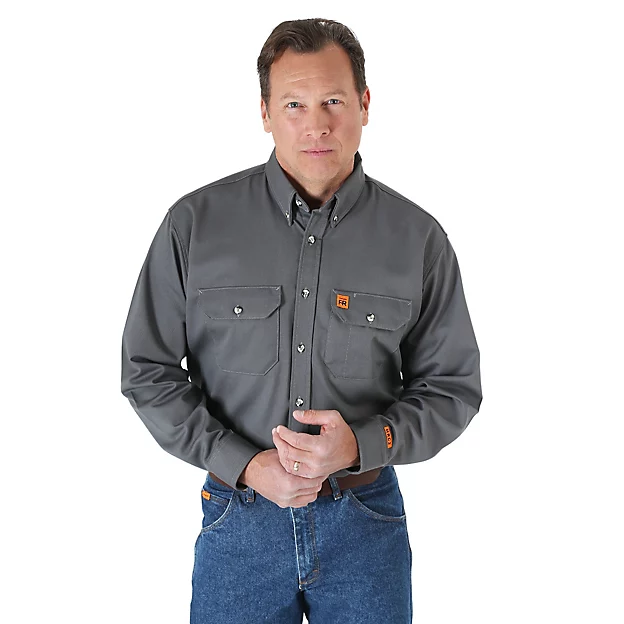Wrangler Men's FR Riggs Work Shirt - Slate grey