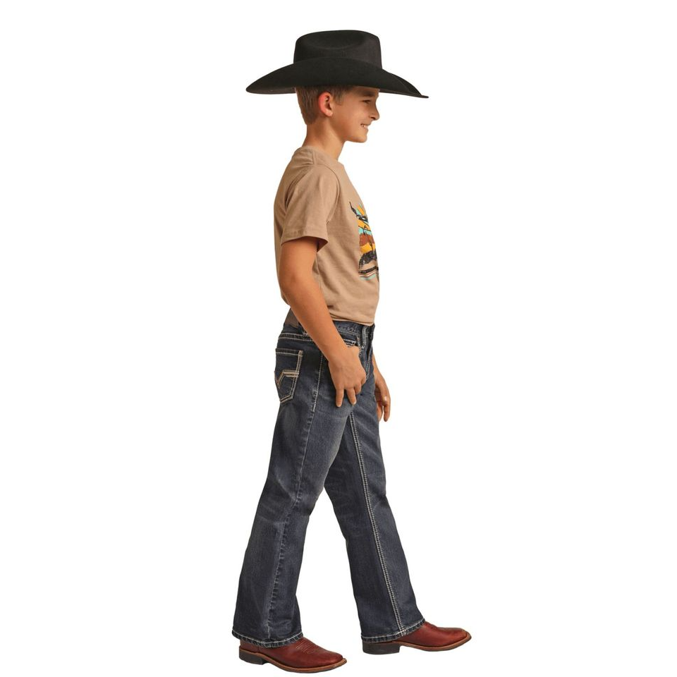 Rock & Roll Boys BB Gun Dark Wash Reflex Regular Bootcut Jeans