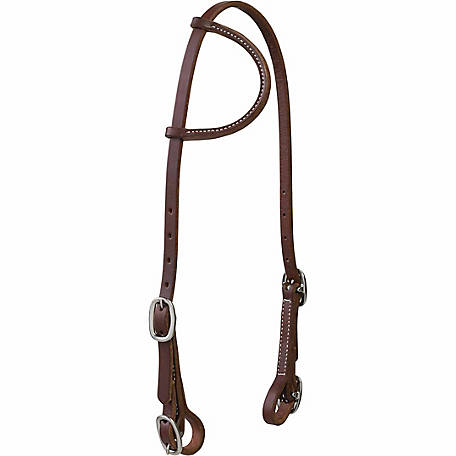 Weaver Leather Working Cowboy Sliding Ear Headstall with Buckle Bit Ends, 5/8" - Irvine Tack & Western Wear