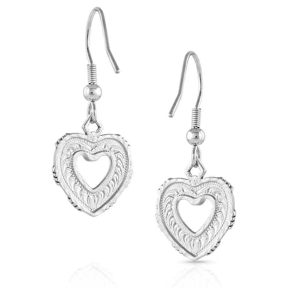 **Montana Silversmith Love Conquers all Heart Earrings