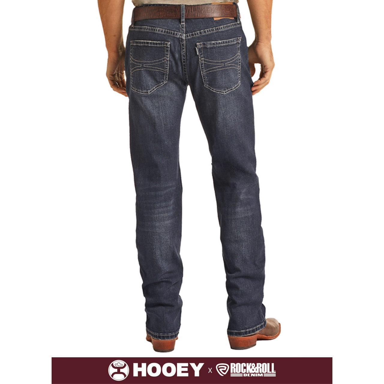 **Hooey Men's Cury Logo Dark Wash