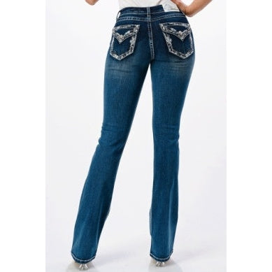Grace In LA Jeans - Faux Flap Border