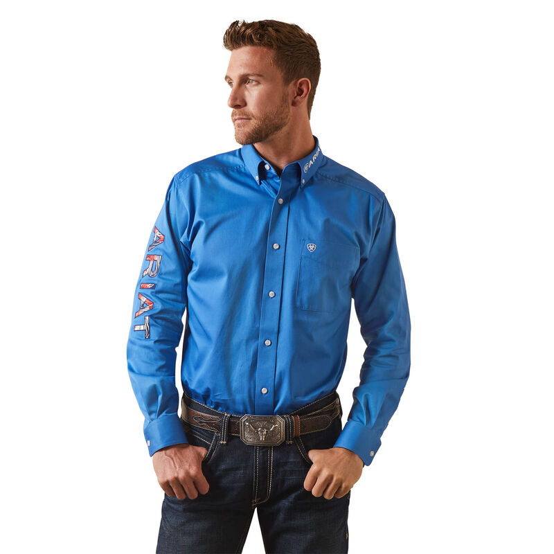 Ariat Men's Team Logo Twill Fitted Shirt - Campanula