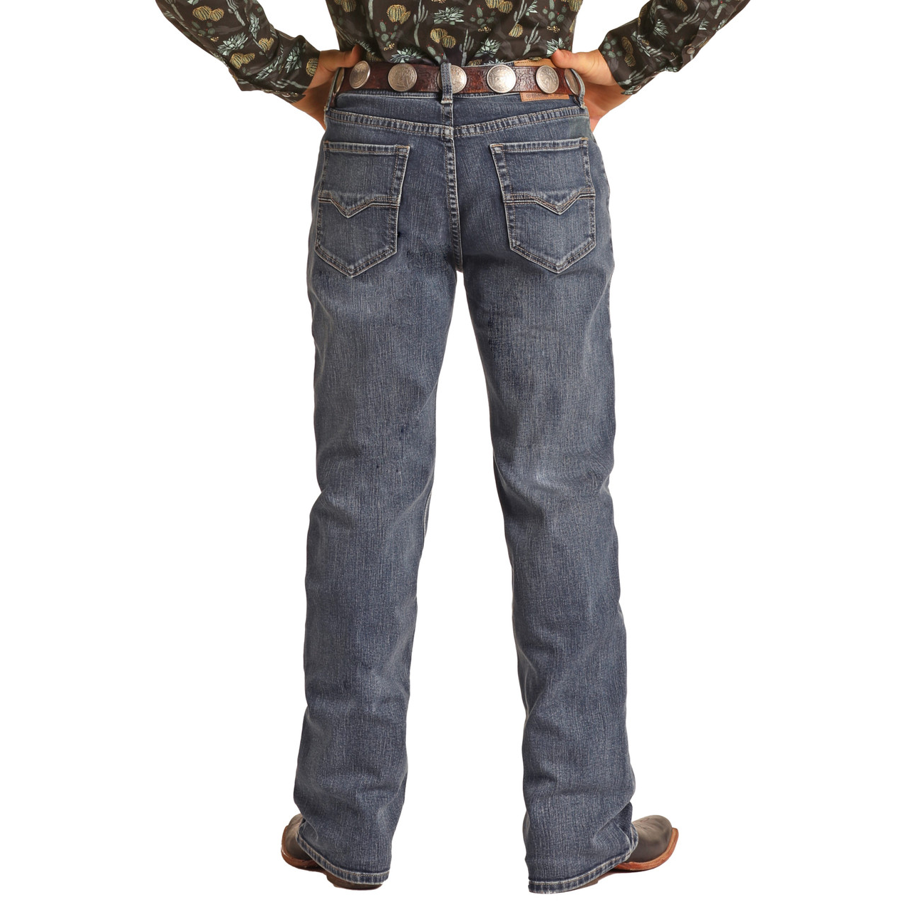 Rock & Roll Mens Vintage '46 Dale Brisby Relaxed Fit Stretch Straight Bootcut Jeans - Medium Vintage