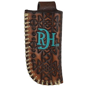 Red Dirt Rawhide Laced Edge Knife Sheath - Brown/Blue