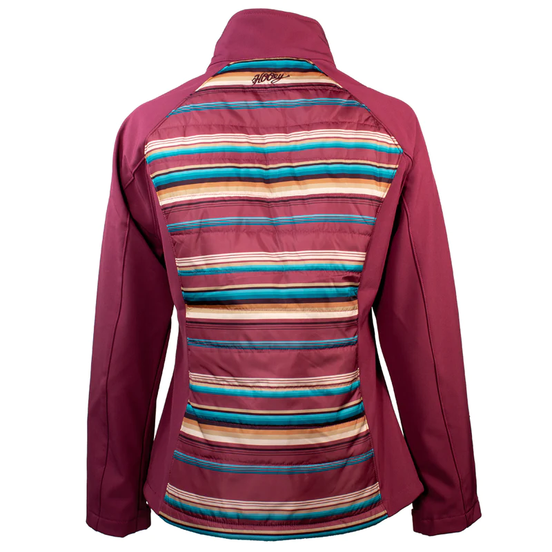 Hooey Women's Soft Shell Jacket - Pink w/Stripes