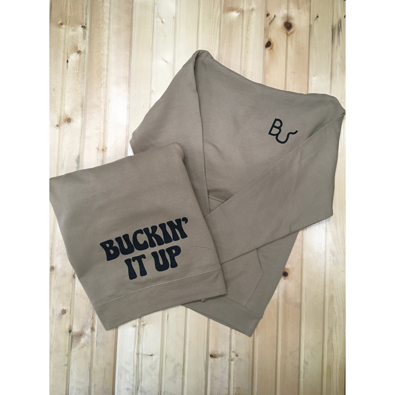 Bucked Up Brand Buckin It Up Hoodie -Tan