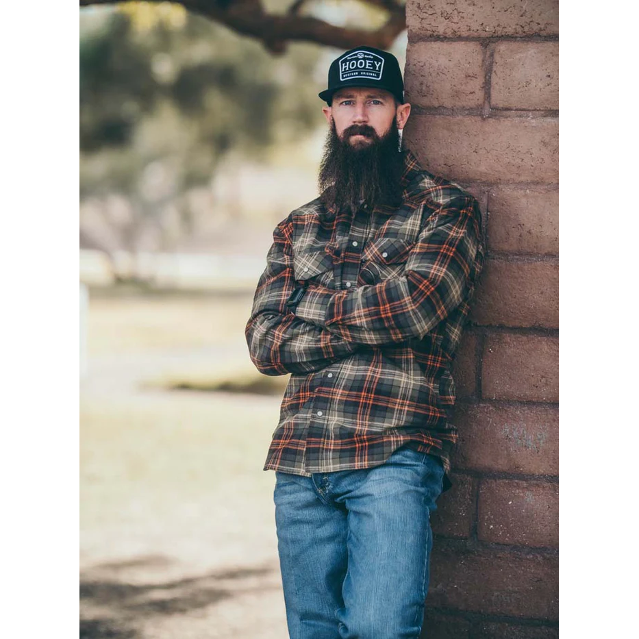 Hooey Men's Flannel - Green/Orange