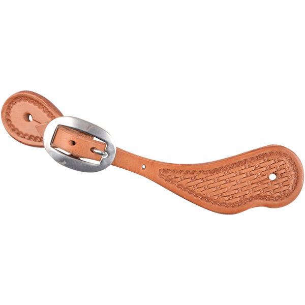 Equibrand Spur Strap Cowboy Medium Natural Skirting Basketstamp Tooling