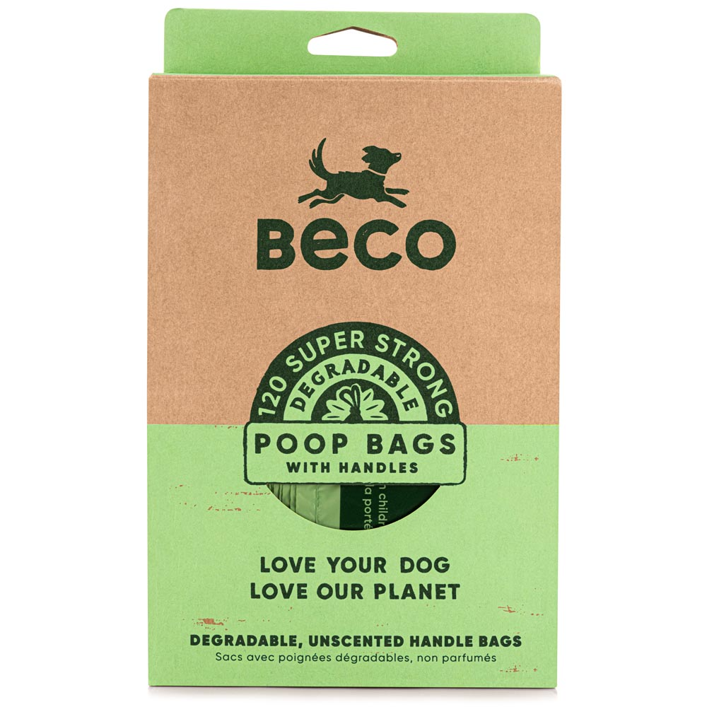 Beco Unscented Degradable Handle Poop Bags - 120 Bags