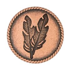 Antique Copper Feather Concho 1 1/4"