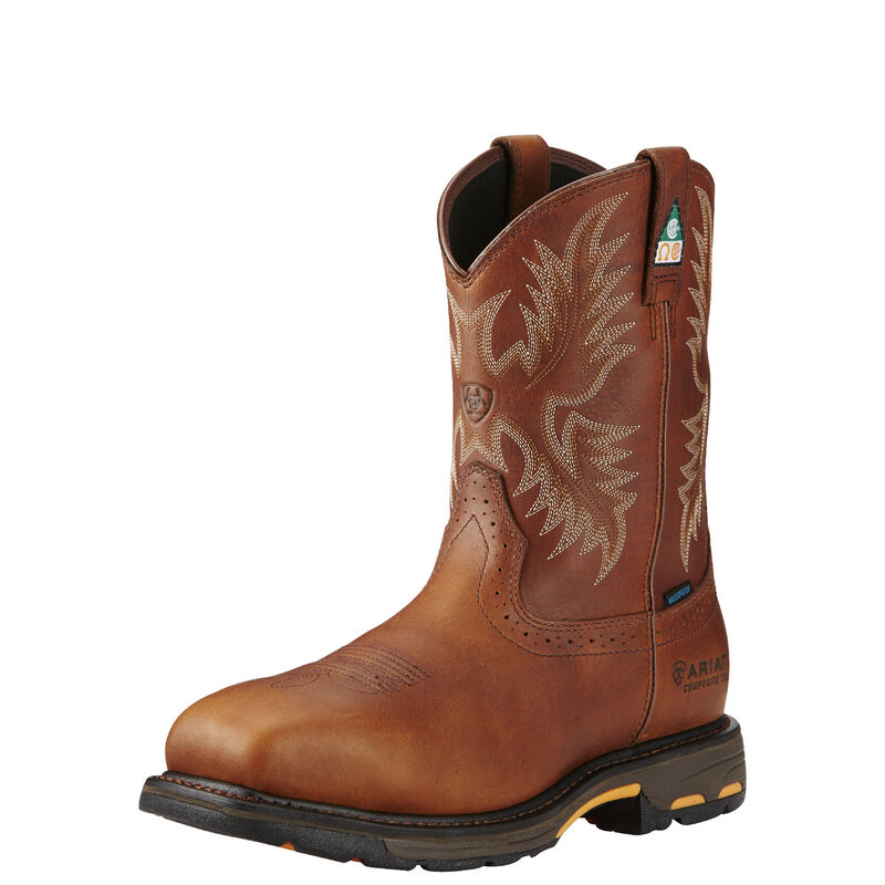 Ariat Men's Work Hog Wide Square Toe CSA Waterproof Composite Toe Work Boots - Dark per Copper