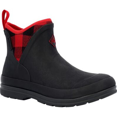Muck Womens Originals Ankle Boots - Black/Red Plaid