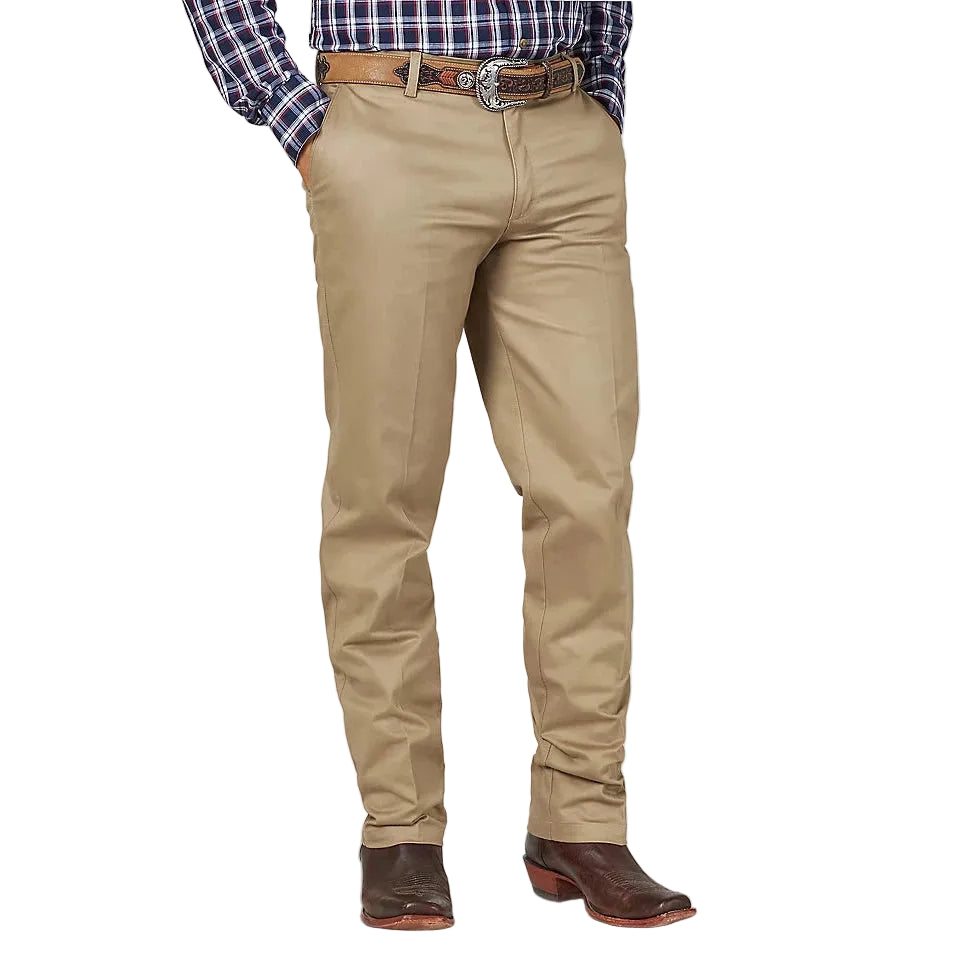Wrangler Men's Western Casual Flat Front High Rise Relaxed Fit Pants - Khaki - Irvine Tack & Western Wear