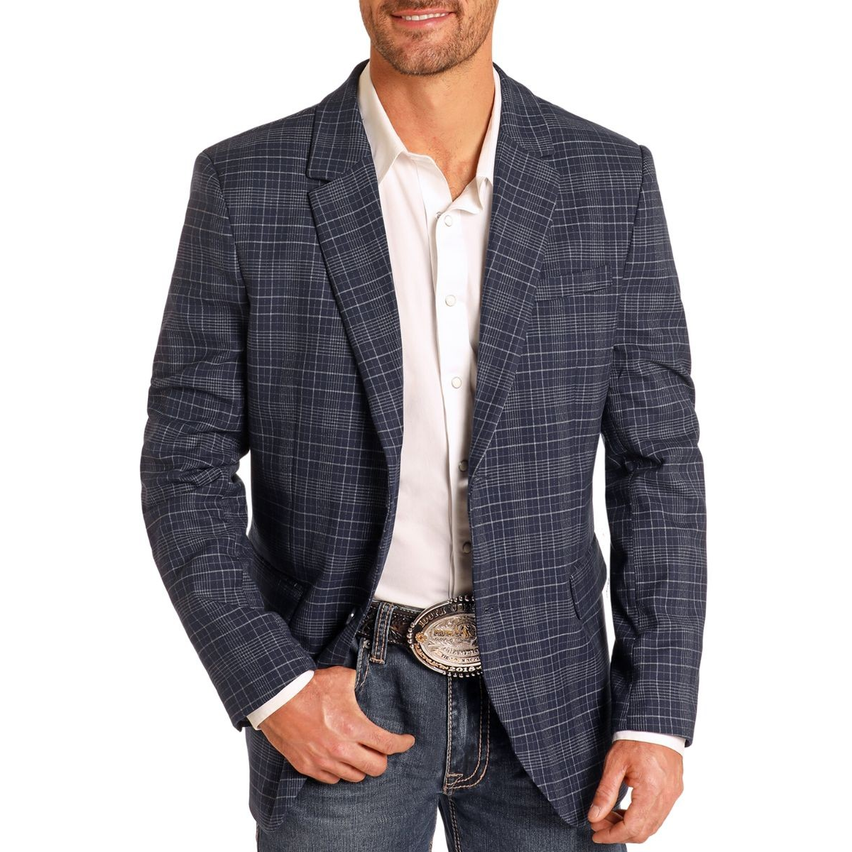 Rock & Roll Men's RRD Western Blazer- Indigo