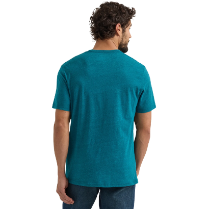 Wrangler® Men's Graphic Short Sleeve T-Shirt - Cyan Pepper Heather