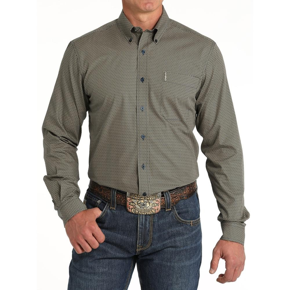 Cinch Men's Long Sleeve Plaid Button Down Western Shirt - Brown