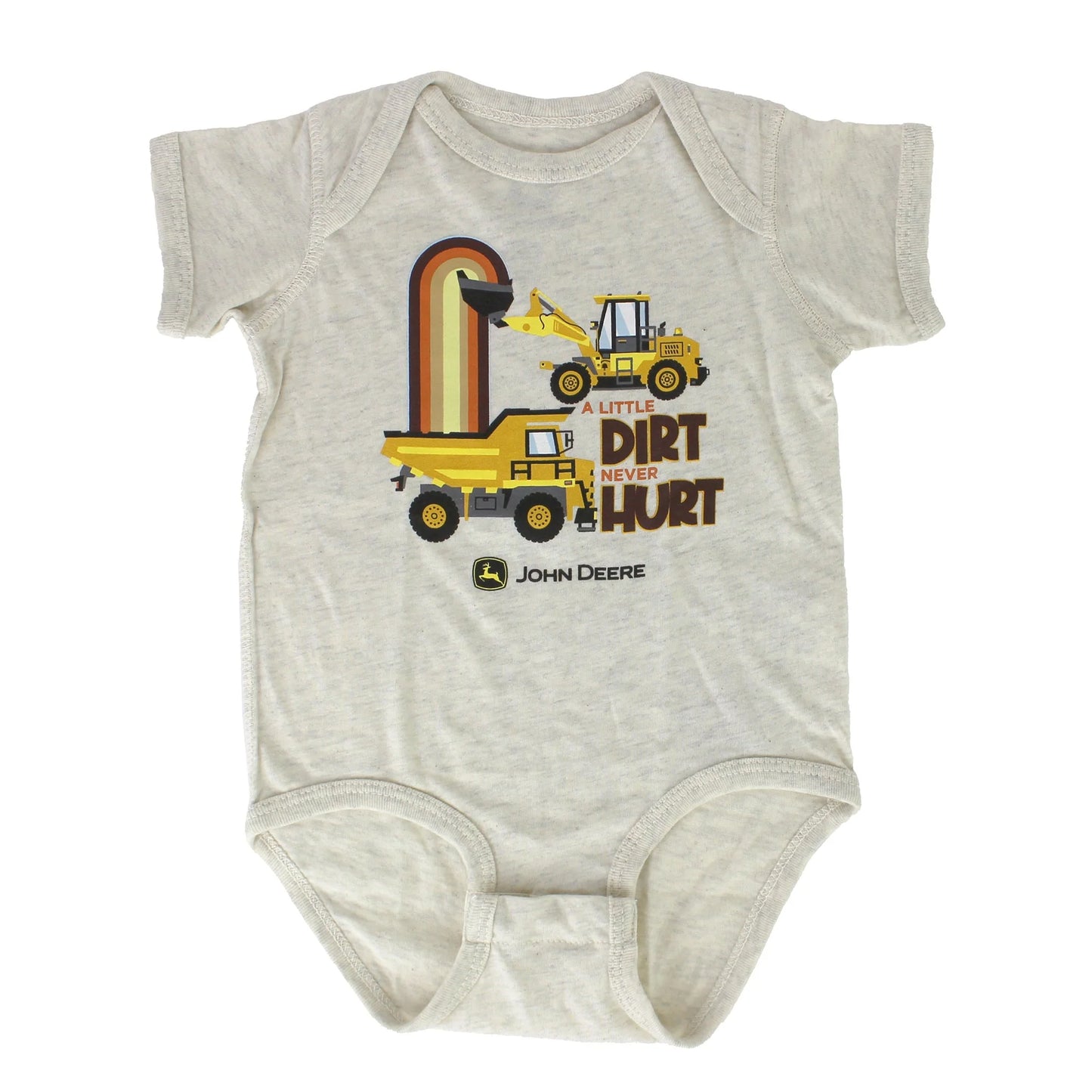 John Deere Toddler A Little Dirt Bodysuit - Oatmeal