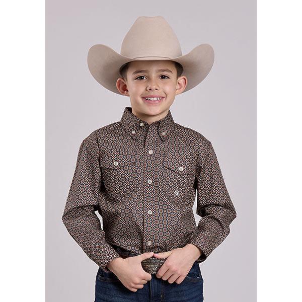 Roper Boy's Amarillo Collection Long Sleeve Shirt- Multi