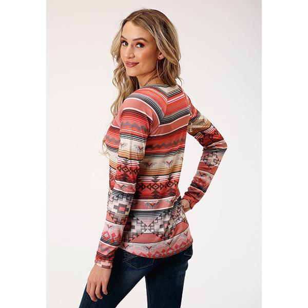 Roper Women's Long Sleeve Knit Shirt- Multi