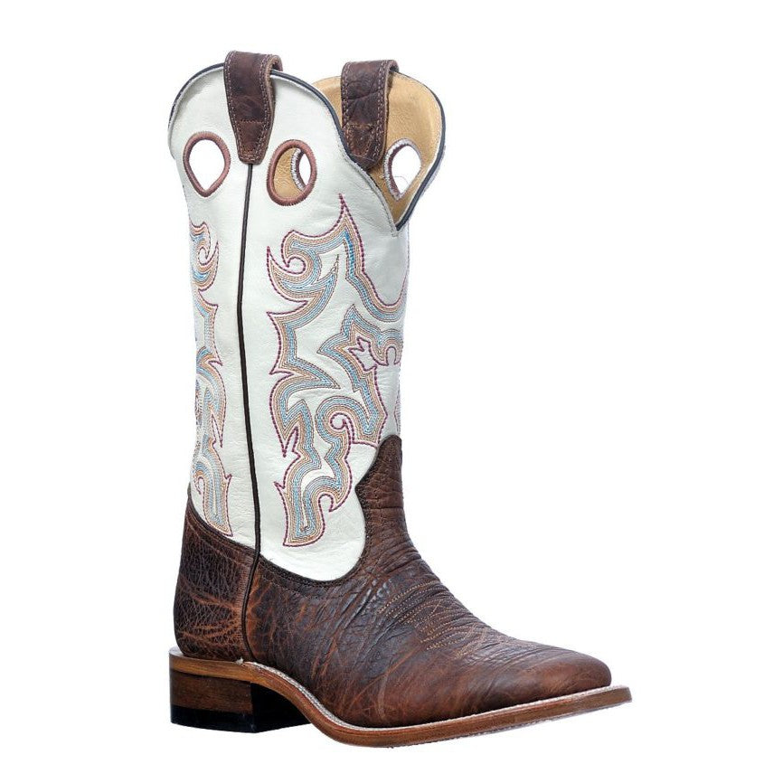 Boulet Women's Wide Square Toe Western Boots - Shrunken Bomber Cowhide/Lucious Bone