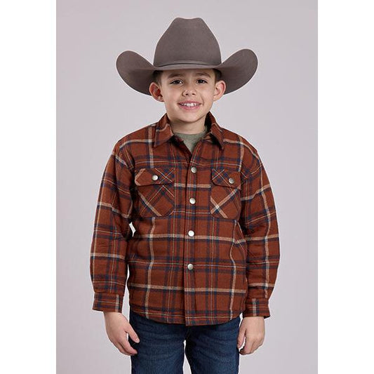 Roper Boy's Long Sleeve Flannel Shirtjacket- Multi