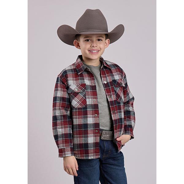 Roper Boy's Long Sleeve Flannel Shirtjacket- Multi