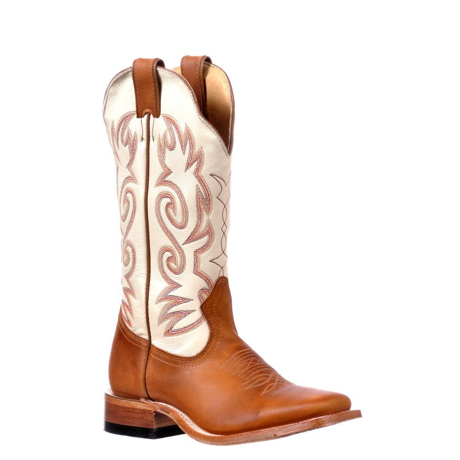 Boulet Women's Wide Square Toe Western Boots - Shipyard Texas Tan/Lucious Bone