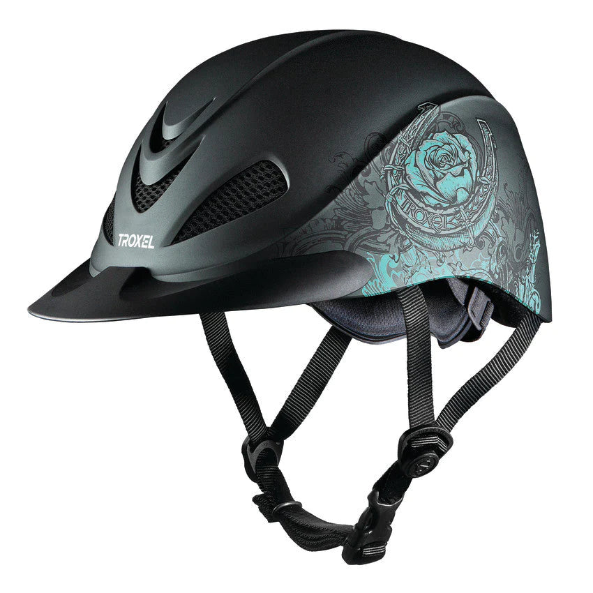 Troxel Rebel Helmet - Turquoise Rose - Irvine Tack &amp; Western Wear