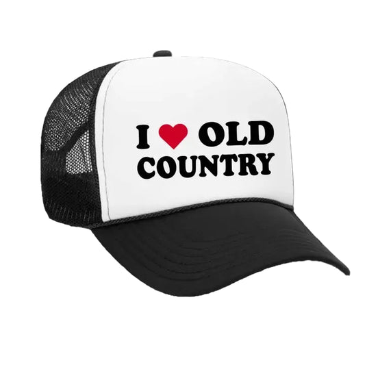 Rodeo Hippie Old Country Trucker Cap - Black/White