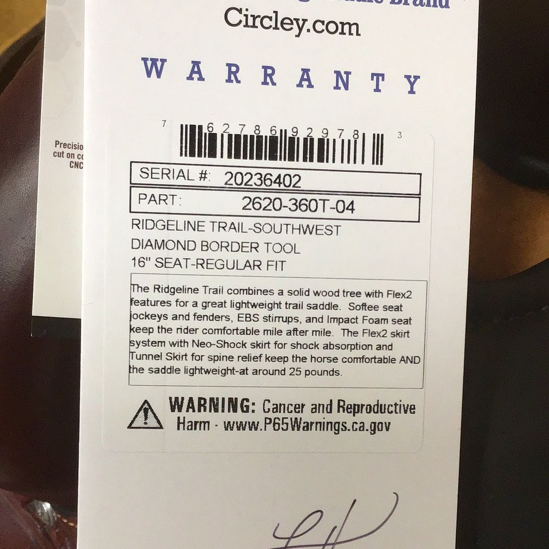 Circle Y 16" Ridgeline Trail Southwest Saddle