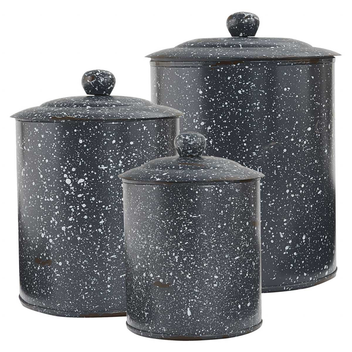 Granite Enamelware Canisters Set - Grey