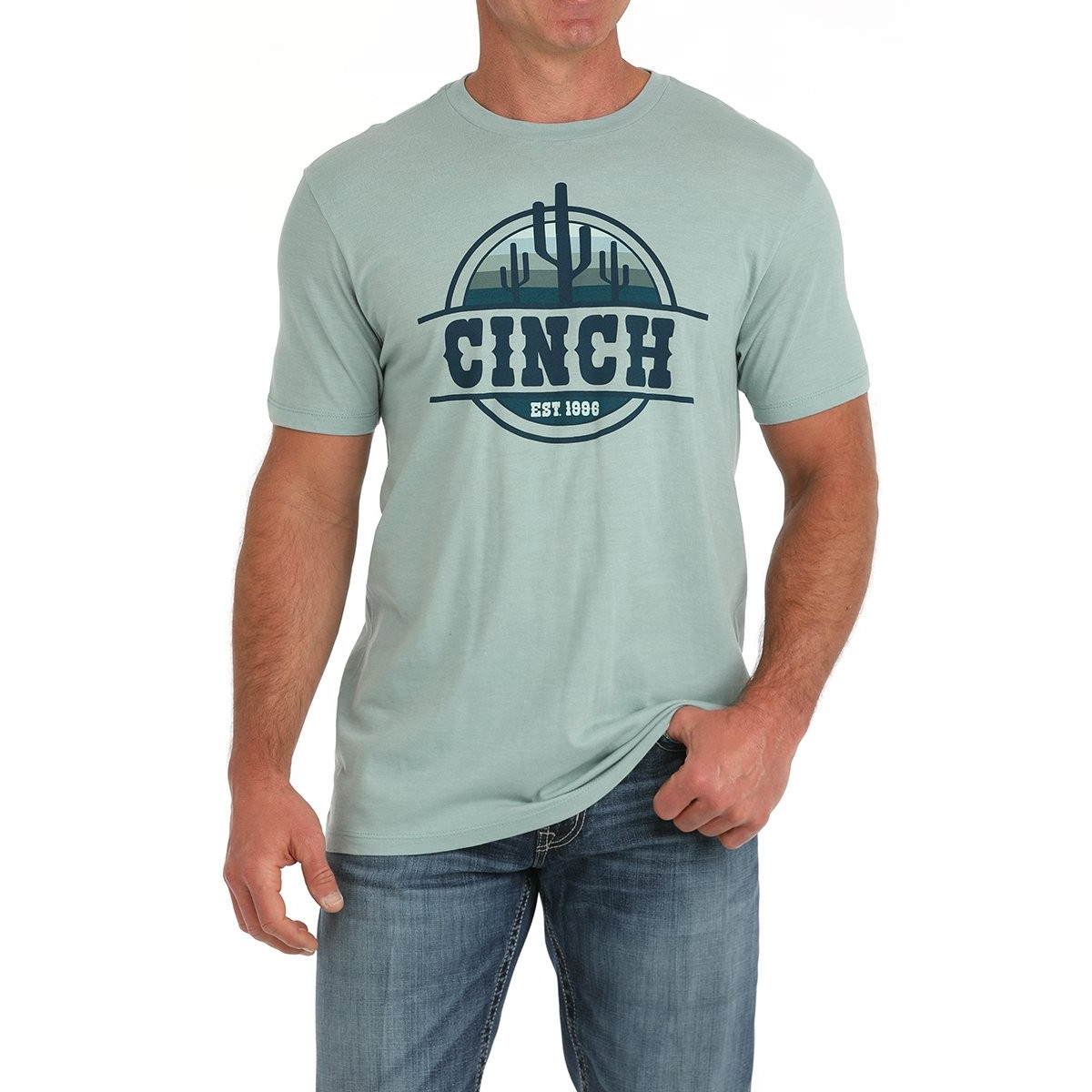 Cinch Men's Short Sleeve Graphic Tee Shirt- Green