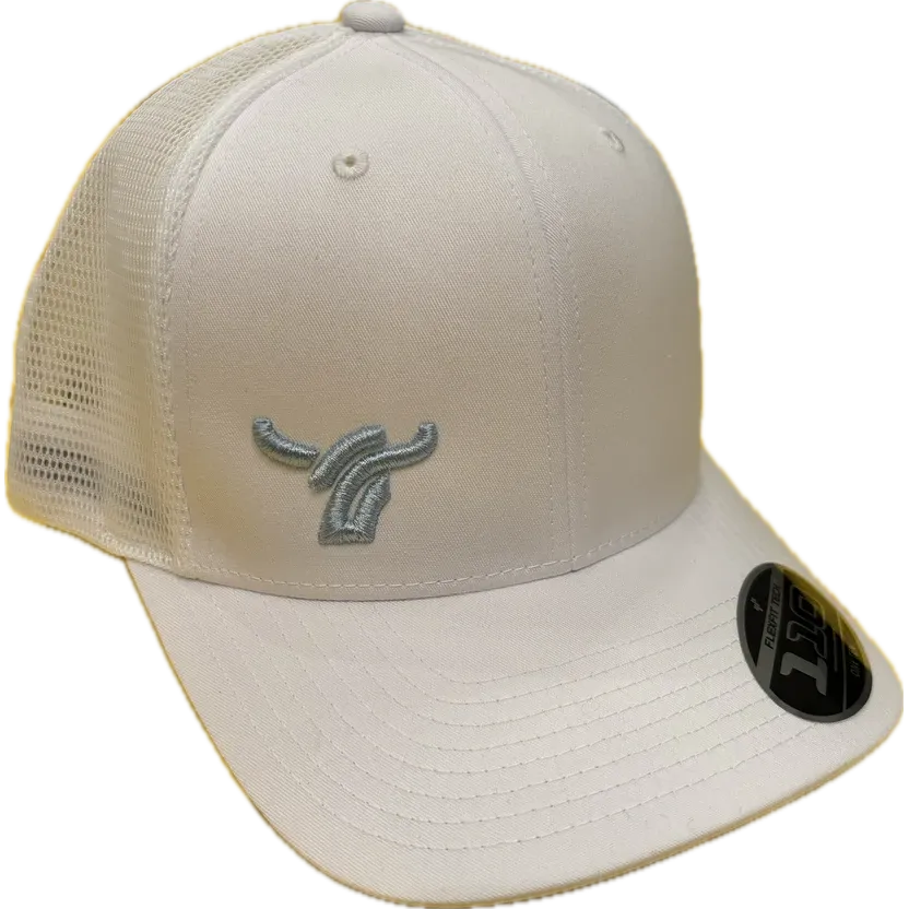 B8 Ranch Apparel 110 Flexfit Black Mesh with Small Baby Blue Logo - Multiple Colours