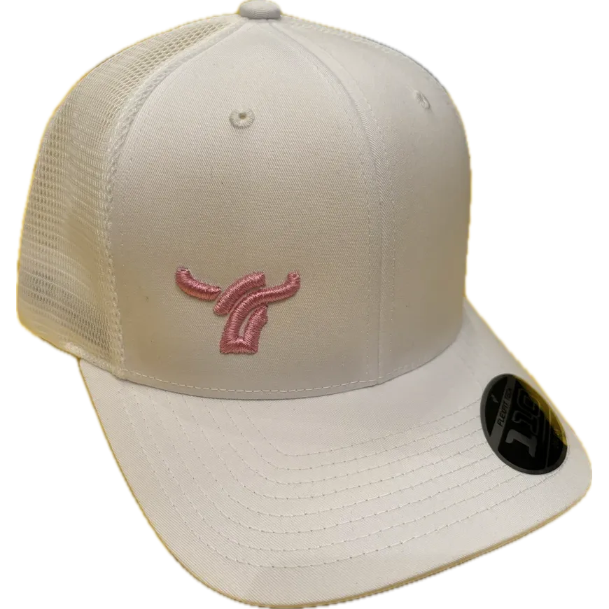 B8 Ranch Apparel 110 Flexfit Black Mesh with Small Baby Pink Logo - Multiple Colours