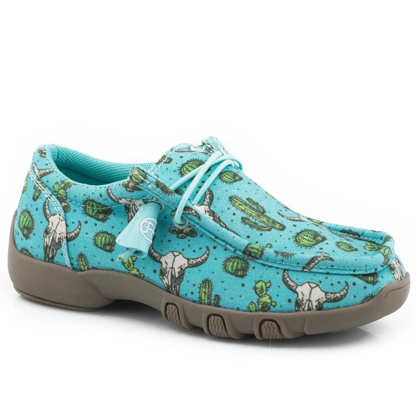 Roper Girl's Blue Cactus and Skull Canvas Shoes