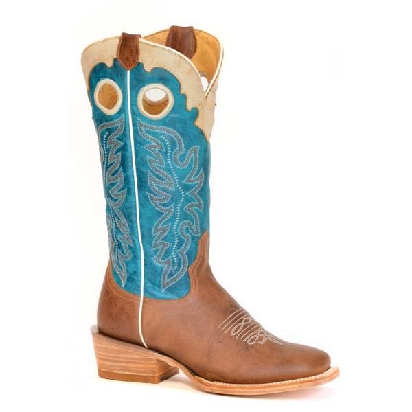 Tin Haul Women's Waxy Tan Western Boots- Blue