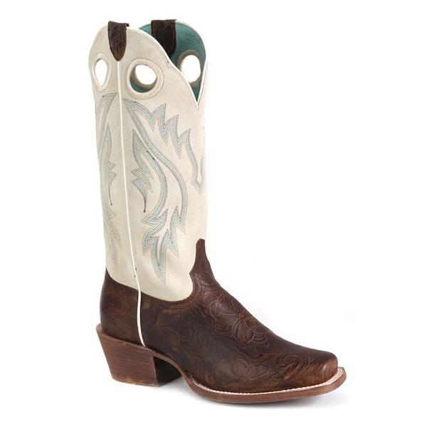 Roper Women's Embossed Cutter Toe Western Boot- Brown