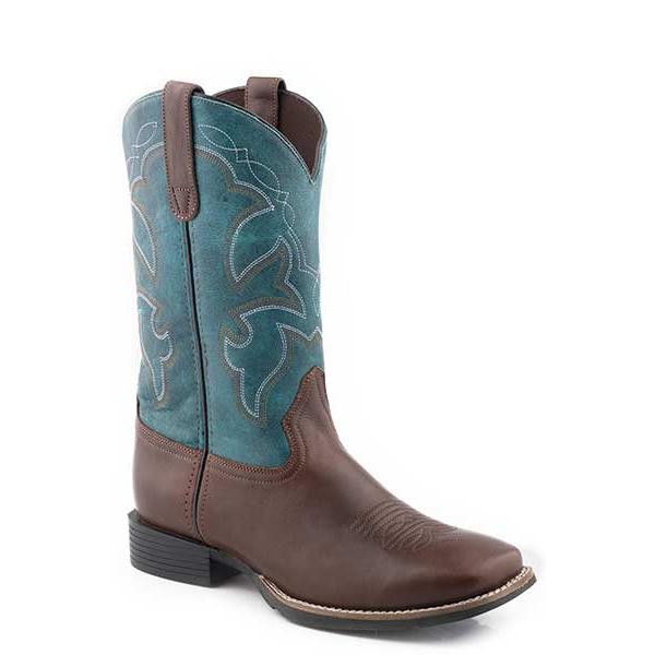 Roper Big Kids  Square Toe Western Boot- Brown