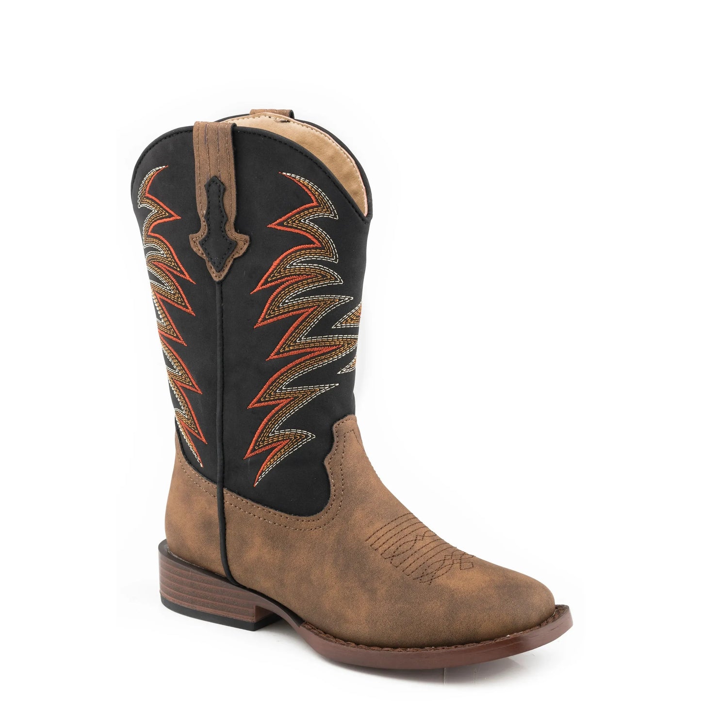 Roper Boy's Tan Vamp with Black Shaft Western Boots