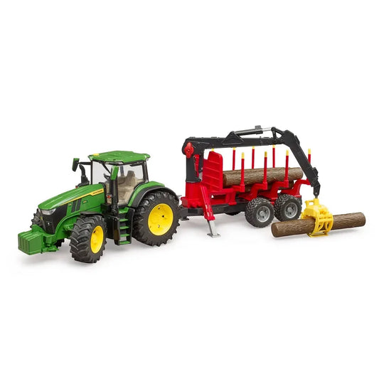 Bruder John Deere 7R 350 with Forwarding Trailer and 4 logs