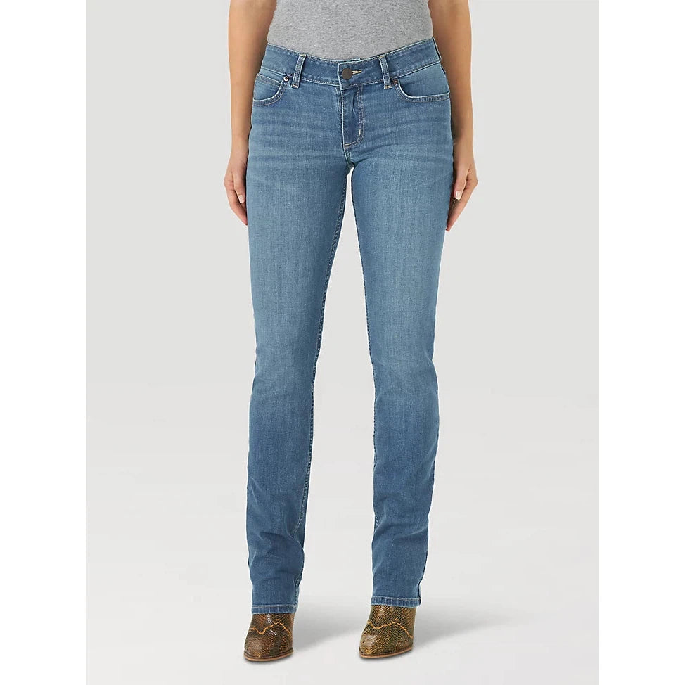 Wrangler Women's Essential Mid Rise Straight Jeans - Briana